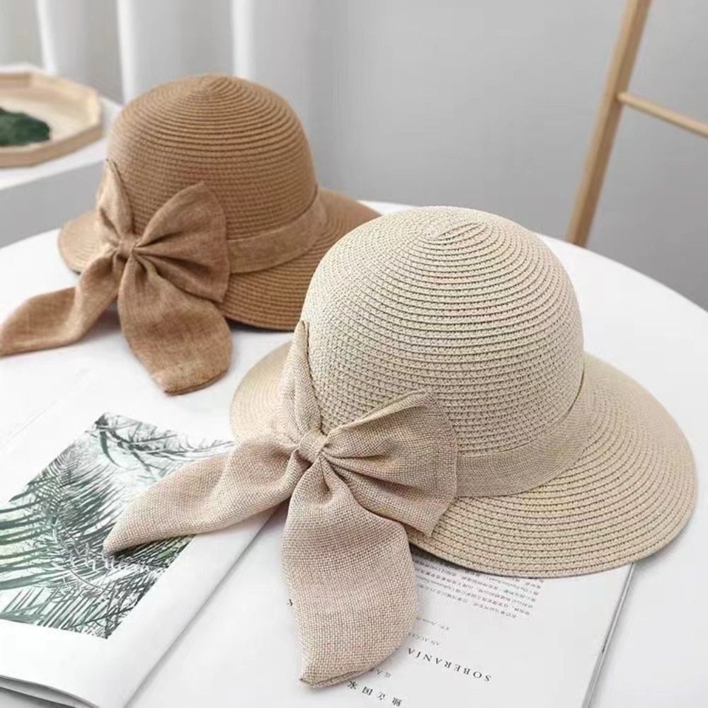 Bowknot Sun Hat Summer Breatha - Bucket Hat Straw recension och pris