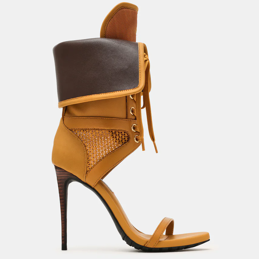 Women Open Toe Stilettos Lace  - Casual Sandal Leather recension och pris
