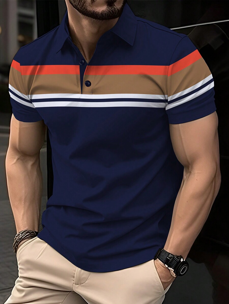 Calvornis Men Color Block Shor - Polo Shirt Pique recension och pris