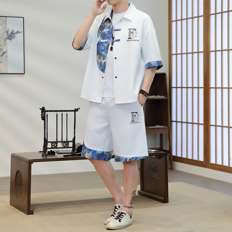 Summer Men's 2-Piece Kimono Se - Resort Shirt Floral recension och pris