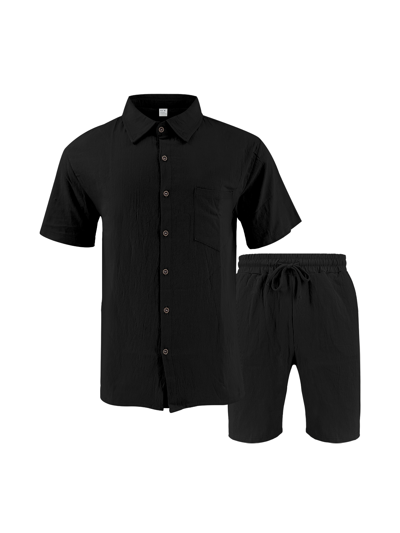 Men Linen Textured Two-Piece S - Short Linen Drawstring recension och pris