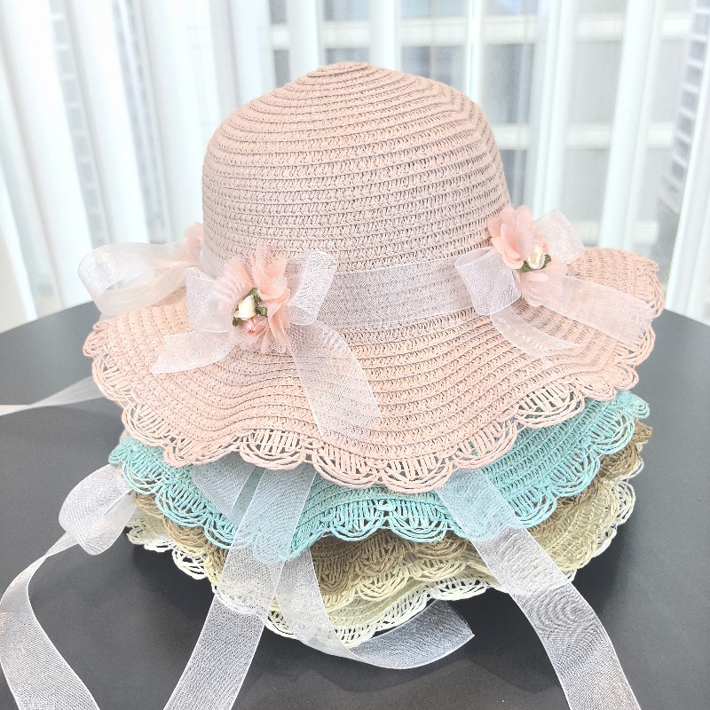 Girls 2pcs Straw Hat Solid Col - Bucket Hat Straw recension och pris